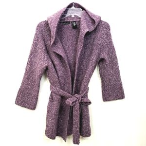 Nwot Moda International Lavender Varigated Hooded 3/4 Sleeve Wool Blend …